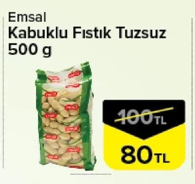 Emsal Kabuklu Fıstık Tuzsuz 500 G