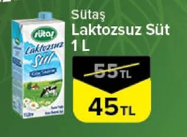 Sütaş Laktozsuz Süt 1 L
