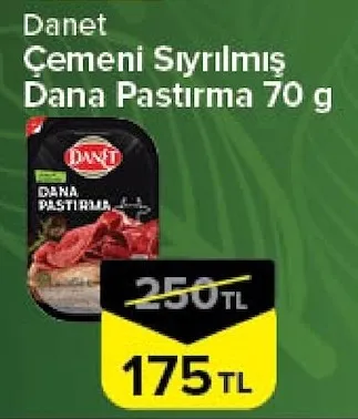 Danet Çemeni Sıyrılmış Dana Pastırma 70 G