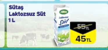 Sütaş Laktozsuz Süt 1 L