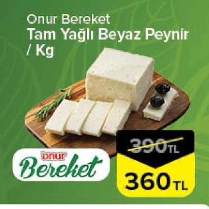 Onur Bereket Tam Yağlı Beyaz Peynir / Kg