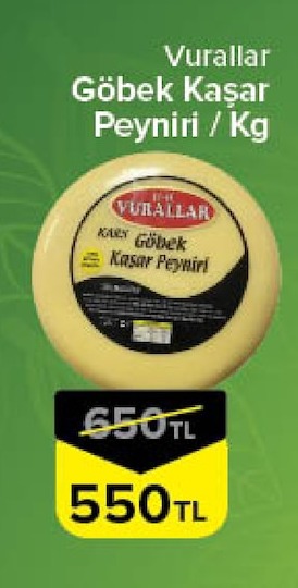 Vurallar Göbek Kaşar Peyniri / Kg