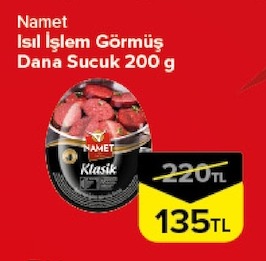 Namet Isıl İşlem Görmüş Dana Sucuk 200 G