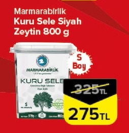 Marmarabirlik Kuru Sele Siyah Zeytin 800 G