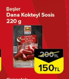 Beşler Dana Kokteyl Sosis 220 G