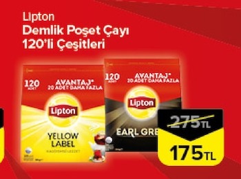 Lipton Demlik Poşet Çayı 120'Li Çeşitleri