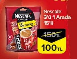 Nescafe 3'Ü 1 Arada 15'Li