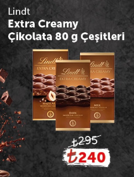 Lindt Extra Creamy Çikolata 80 G Çeşitleri