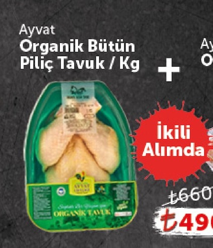 Ayvat Organik Bütün Piliç Tavuk / Kg