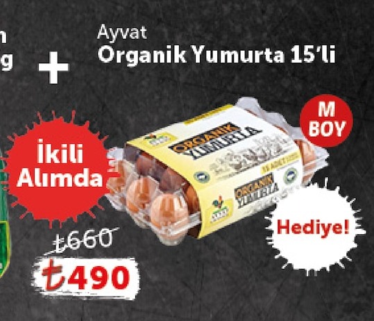 Ayvat Organik Yumurta 15'Li
