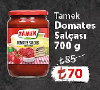 Tamek Domates Salçası 700 G