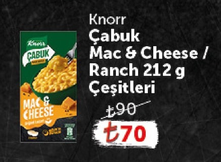 Knorr Çabuk Mac & Cheese / Ranch 212 G Çeşitleri