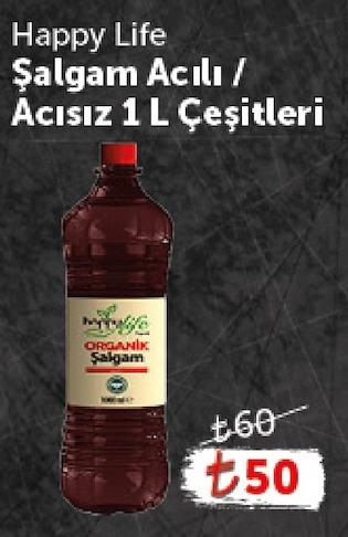 Happy Life Şalgam Acılı / Acısız 1 L Çeşitleri