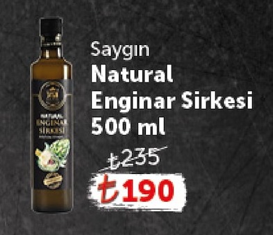 Saygın Natural Enginar Sirkesi 500 Ml