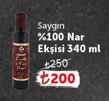 Saygın %100 Nar Ekşisi 340 Ml