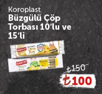 Koroplast Büzgülü Çöp Torbası 10'Lu Ve 15'Li