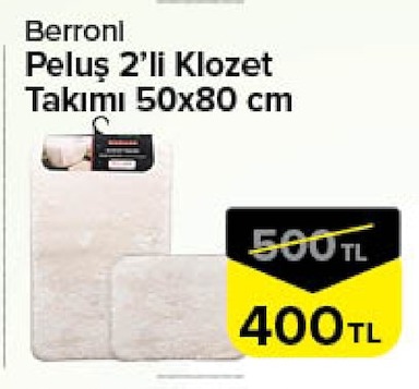 Berroni Peluş 2'Li Klozet Takımı 50X80 Cm