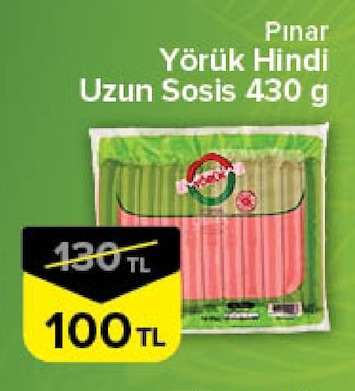Pinar Yörük Hindi Uzun Sosis 430 G
