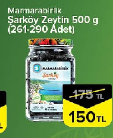 Marmarabirlik Şarköy Zeytin 500 G (261-290 Adet)