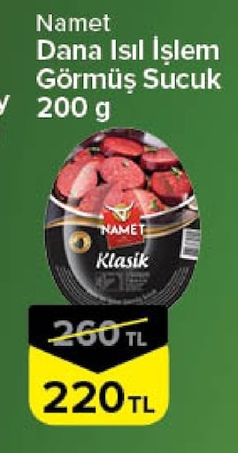Namet Dana Isıl İşlem Görmüş Sucuk 200 G
