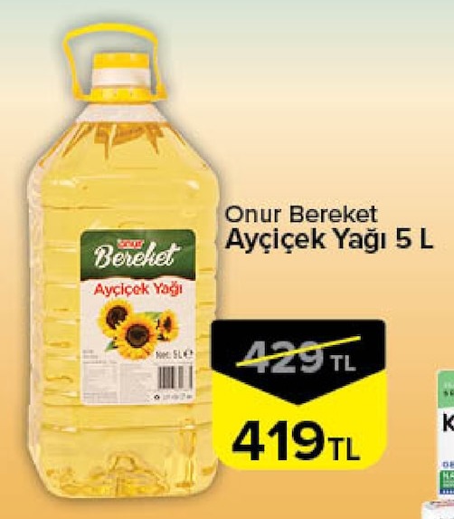 Onur Bereket Ayçiçek Yağı 5 L