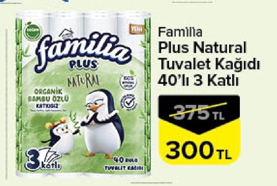 Familia Plus Natural Tuvalet Kağıdı 40'Lı 3 Katlı
