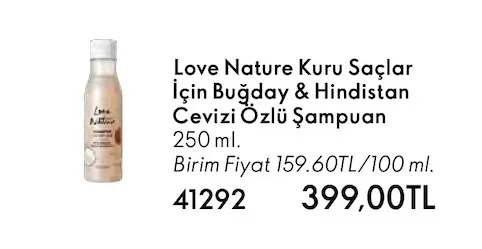 Love Nature Kuru Saçlar İçin Buğday & Hindistan Cevizi Özlü Şampuan 250 Ml.