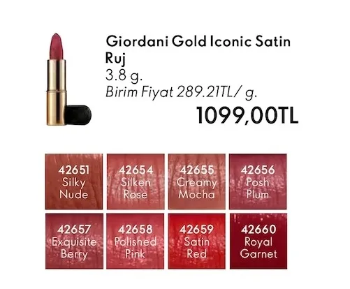 Giordani Gold Iconic Satin Ruj 3.8 G.