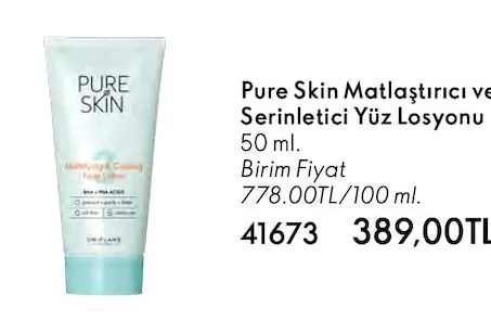 Pure Skin Matlaştırıcı Ve Serinletici Yüz Losyonu 50 Ml