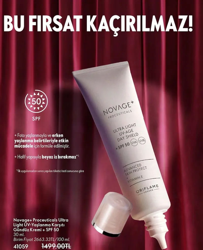 Novage+ Proceuticals Ultra Light Uv-Yaşlanma Karşıtı Gündüz Kremi + Spf 50 30 Ml