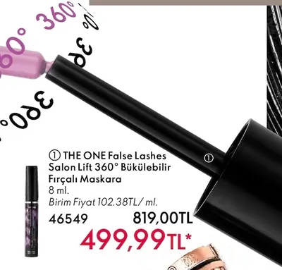 The One False Lashes Salon Lift 360° Bükülebilir Fırçalı Maskara 8 Ml