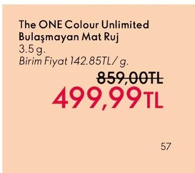 The One Colour Unlimited Bulaşmayan Mat Ruj 3.5 G