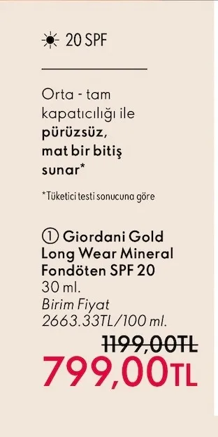 Giordani Gold Long Wear Mineral Fondöten Spf 20 30 Ml
