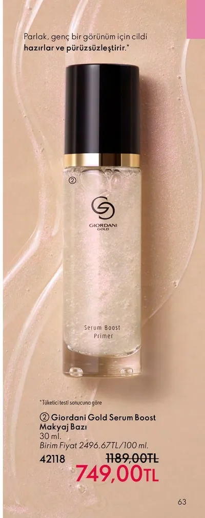 Giordani Gold Serum Boost Makyaj Bazı 30 Ml