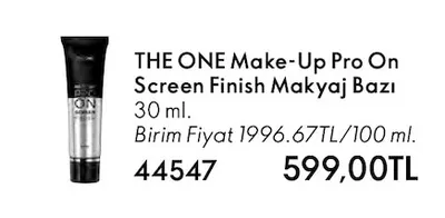 The One Make-Up Pro On Screen Finish Makyaj Bazı 30 Ml