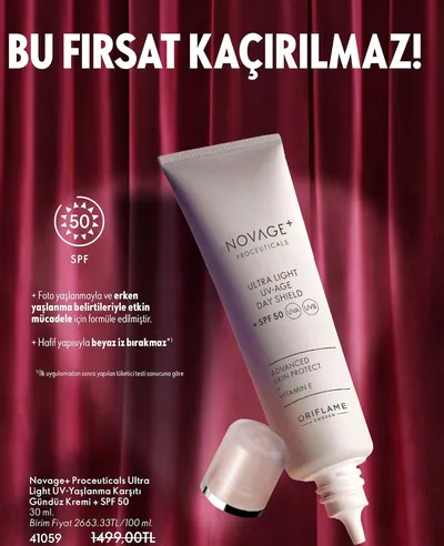 Novage+ Proceuticals Ultra Light Uv-Yaşlanma Karşıtı Gündüz Kremi + Spf 50 30 Ml