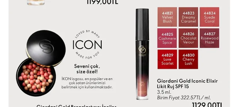 Giordani Gold Iconic Elixir Likit Ruj Spf 15 3.5 Ml
