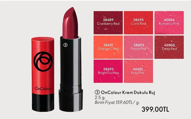 Oncolour Krem Dokulu Ruj 2.5 G.