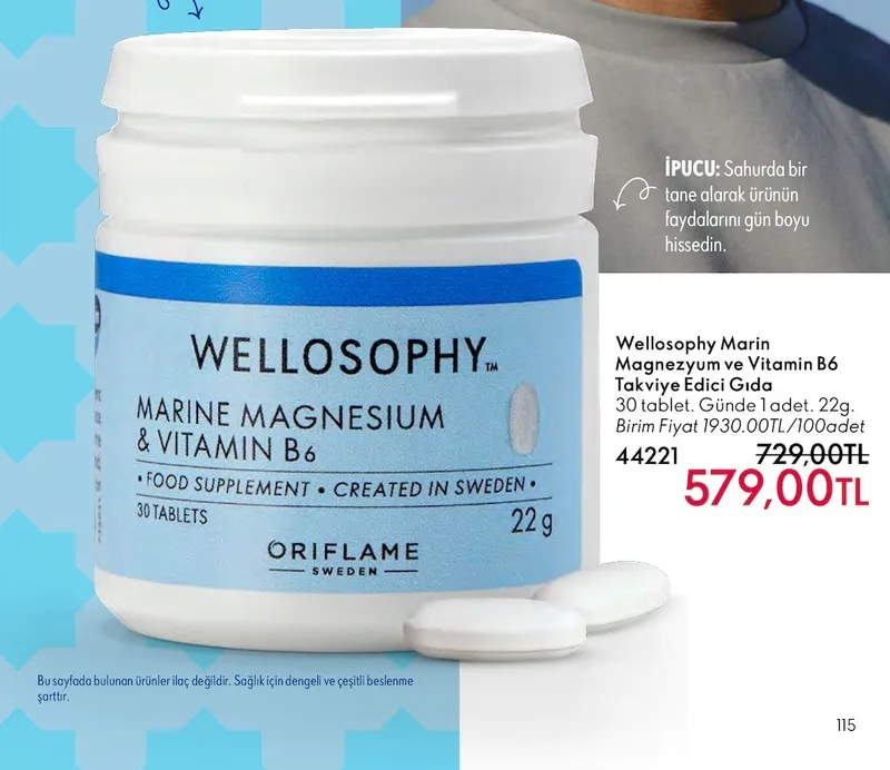 Wellosophy Marin Magnezyum Ve Vitamin B6 Takviye Edici Gıda