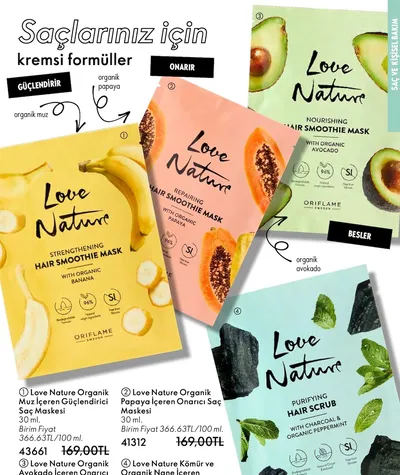 Love Nature Organik Muz İçeren Güçlendirici Saç Maskesi 30 Ml