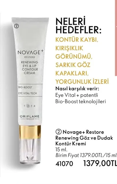 Novage+ Restore Renewing Göz Ve Dudak Kontür Kremi 15 Ml