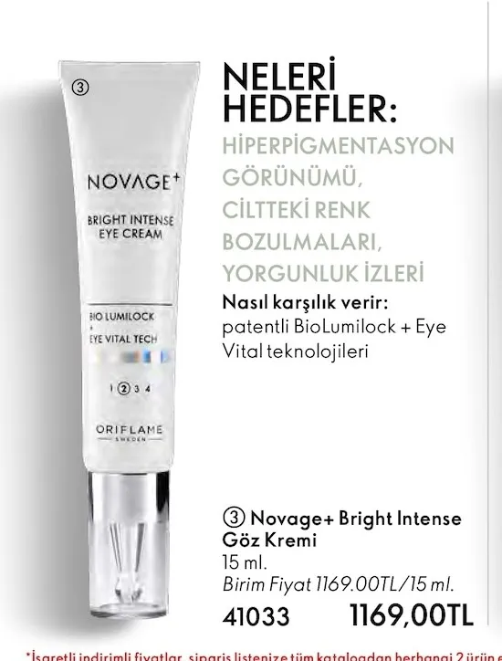 Novage+ Bright Intense Göz Kremi 15 Ml