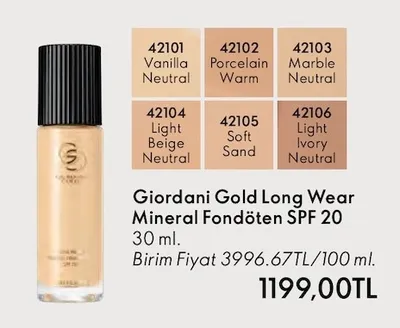 Giordani Gold Long Wear Mineral Fondöten Spf 20 30 Ml