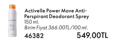 Activelle Power Move Anti-Perspirant Deodorant Sprey 150 Ml