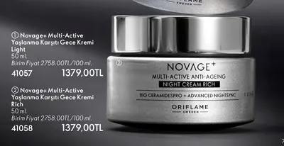 Novage+ Multi-Active Yaşlanma Karşıtı Gece Kremi Light 50 Ml