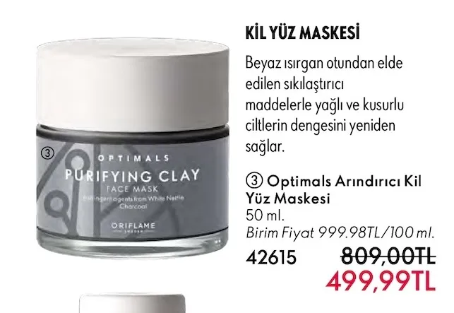 Oriflame Optimals Arındırıcı Kil Yüz Maskesi 50 Ml