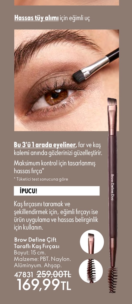 Brow Define Çift Taraflı Kaş Fırçası