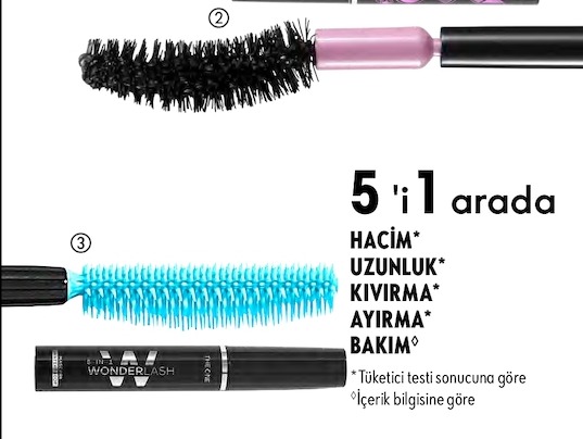 The One 5'I 1 Arada Wonder Lash Suya Dayanıklı Maskara 8 Ml.