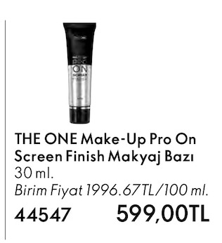 The One Make-Up Pro On Screen Finish Makyaj Bazı 30 Ml
