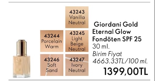 Giordani Gold Eternal Glow Fondöten Spf 25 30 Ml